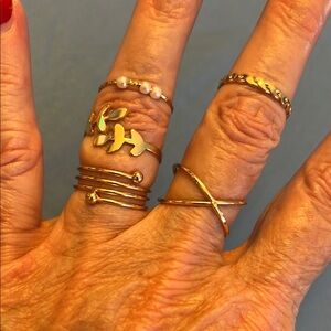 Gold Stackable Rings Set of Five (5) 💍